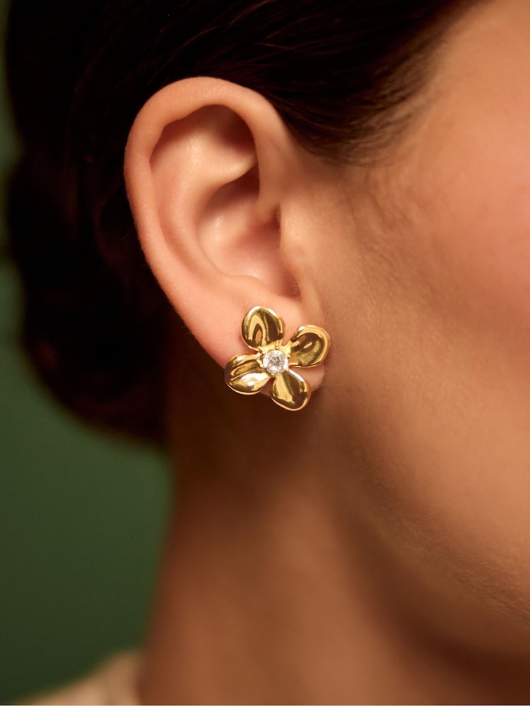 Серьги-гвоздики с цветами из нержавеющей стали Accessorize - Изображение 1 2