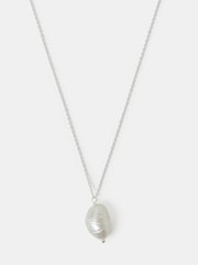 Accessorize Sterling Silver Pearl Pendant Necklace - Image 2 of 2
