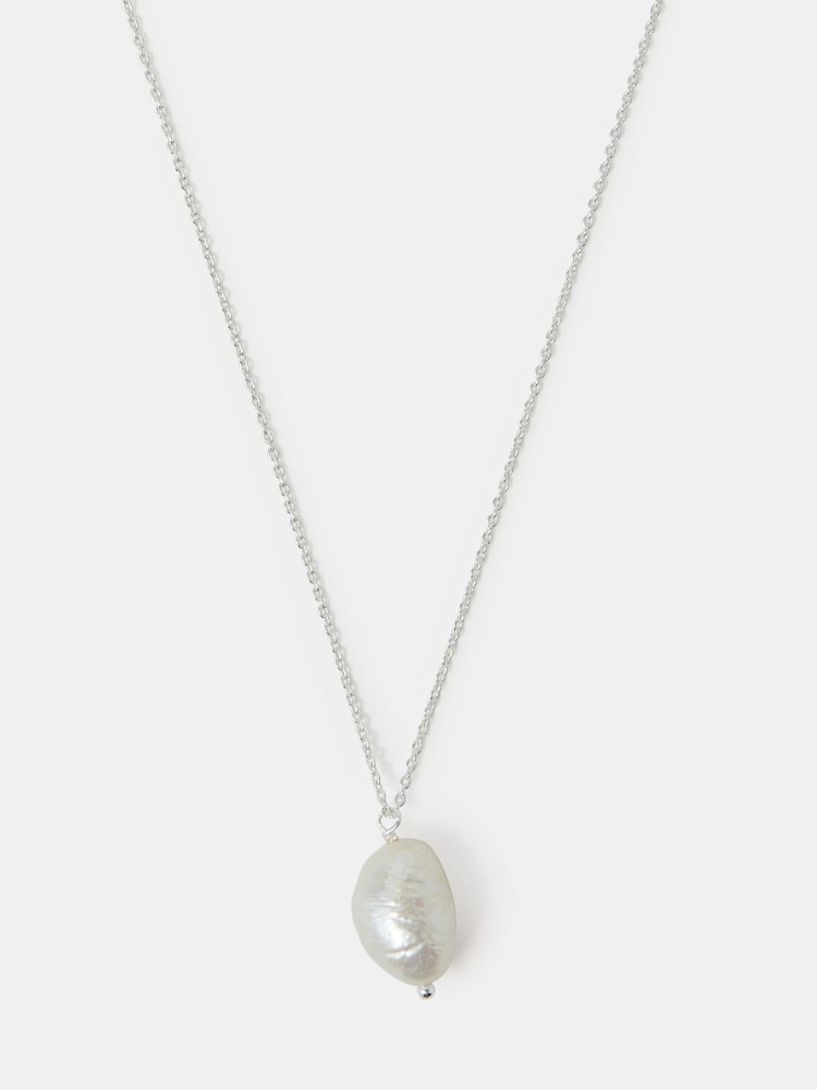 Accessorize Sterling Silver Pearl Pendant Necklace - Image 2 of 2