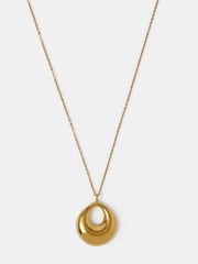 Accessorize Gold Tone Stainless Steel Open Circle Pendant Necklace - Image 2 of 2