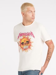 Amplified Metallica Neon Sun 100% Cotton White T-Shirt - Image 1 of 4