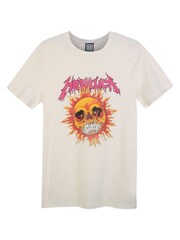 Amplified Metallica Neon Sun 100% Cotton White T-Shirt - Image 4 of 4