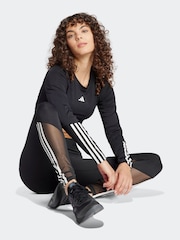 adidas Black Hyperglam Training Crop Long Sleeve Top - Image 4 of 7