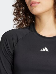 adidas Black Hyperglam Training Crop Long Sleeve Top - Image 5 of 7