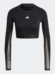 adidas Black Hyperglam Training Crop Long Sleeve Top - Image 7 of 7