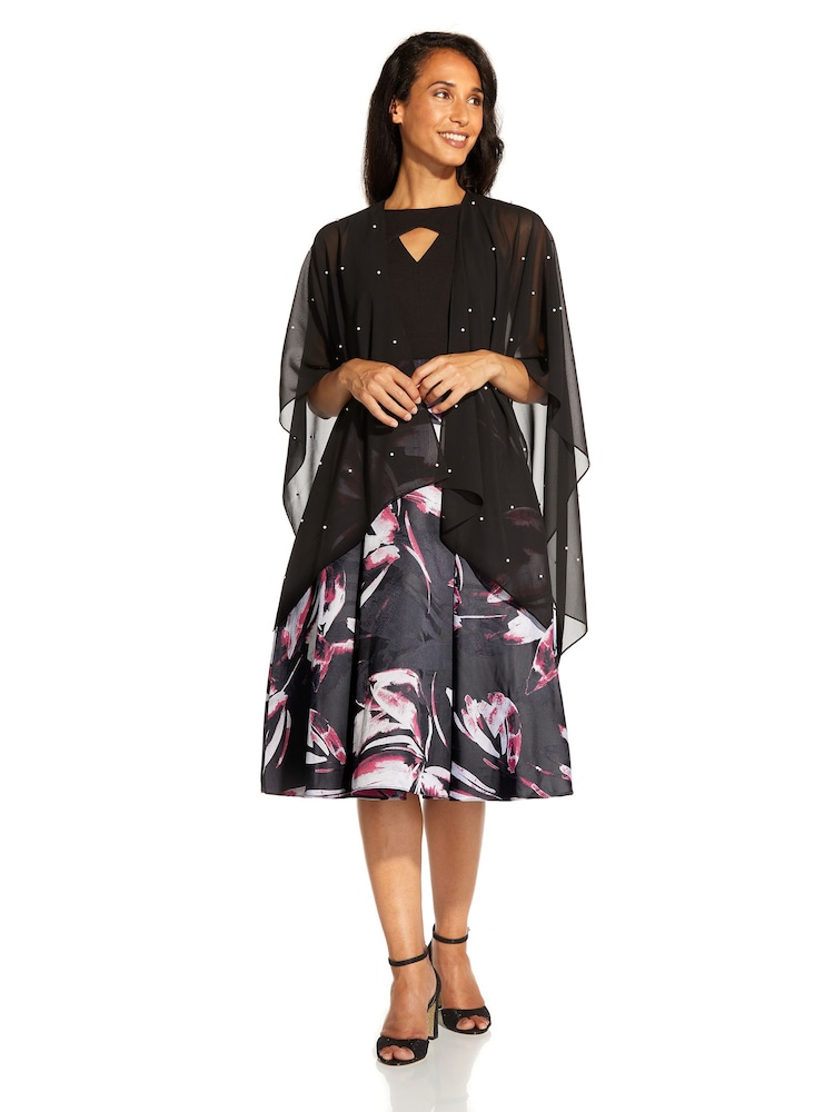 Adrianna Papell Black Pearl Chiffon Shawl - Image 1 of 4 Adrianna Papell Black Pearl Chiffon Shawl - Image 1 of 4