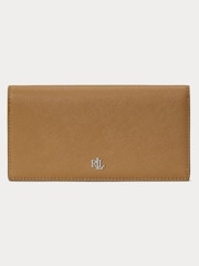 Camel - Lauren Ralph Lauren – schmale Geldbörse aus Crosshatch-Leder - Bild 1 von 1