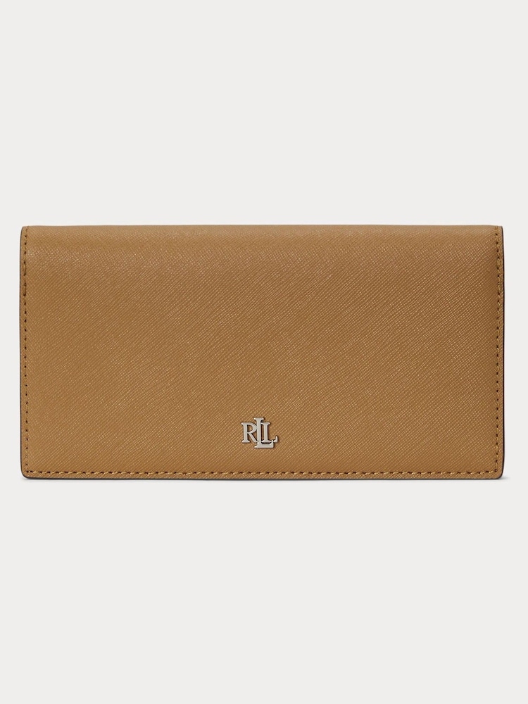 Camel - Lauren Ralph Lauren Crosshatch Leather Slim denarnice denarnica - Slika 1 iz 1 Camel - Lauren Ralph Lauren Crosshatch Leather Slim denarnice denarnica - Slika 1 iz 1