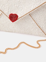 Accessorize Cream Love Letter Sequin Clutch Bag - Image 2 of 2