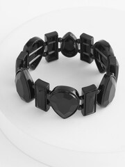 Black Stone Stretch Bracelet - Image 2 of 3