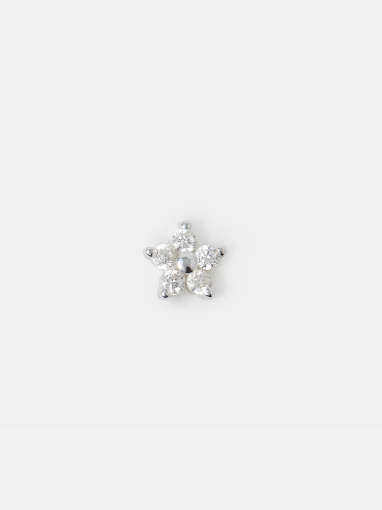 Accessorize Silver Tone Flower Flatback Stud Earrings - Image 1 of 2 Accessorize Silver Tone Flower Flatback Stud Earrings - Image 1 of 2