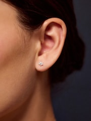 Accessorize Silver Tone Flower Flatback Stud Earrings - Image 2 of 2