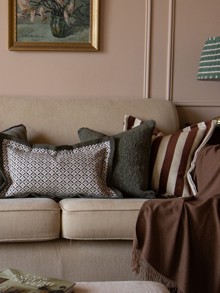 Ellenvale Interiors Terracotta Orla Stripe Cushion Cover - Image 2 of 3