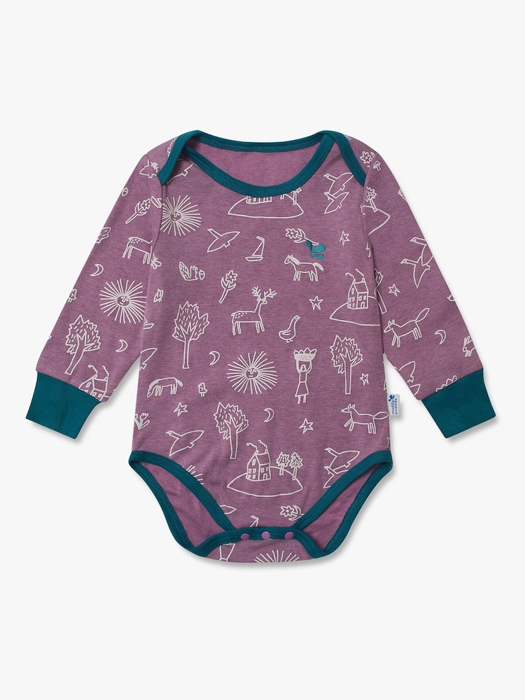 Muddy Puddles Purple Thermal Baselayer Babygrow - Image 1 of 2 Muddy Puddles Purple Thermal Baselayer Babygrow - Image 1 of 2