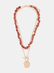 Accessorize Brown T-Bar Pendant Necklaces 2 Pack - Image 1 of 1