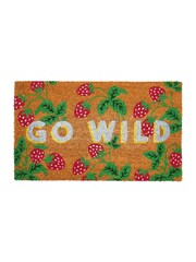 Oliver Bonas Red Go Wild Strawberry Print Doormat - Image 1 of 4