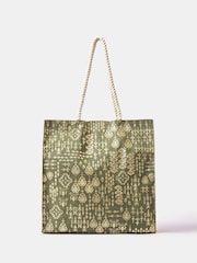 Accessorize Green Foil Print Beach Bag - Image 1 of 2