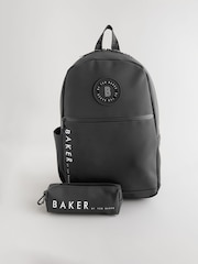 Baker by Ted Baker Boys Back to School Black Backpack with Pencil Case - Image 1 of 7