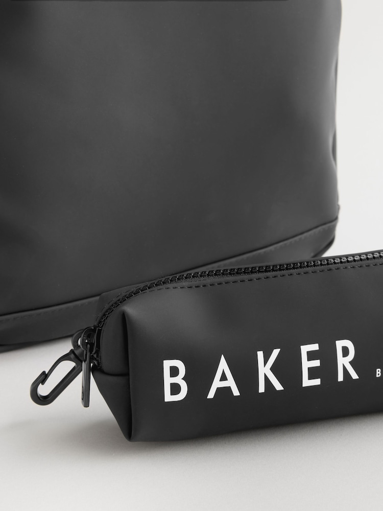 Baker by Ted Baker Boys Back to School Black Backpack with Pencil Case - Image 7 of 7