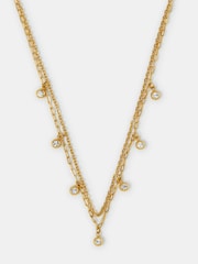 Accessorize Gold Tone Stainless Steel Layered Charm Necklace - Image 2 of 2