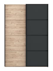 Wiemann Oak Jenson Wood and Matt Sliding Semi Fitted 1.5m Sliding Wardrobe - Image 2 of 2