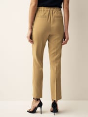 Kamelbraun - Hose in Straight Fit mit Gummizug hinten - Bild 1 von 6