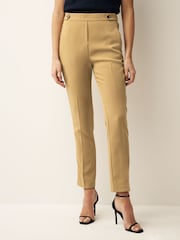 Kamelbraun - Hose in Straight Fit mit Gummizug hinten - Bild 2 von 6