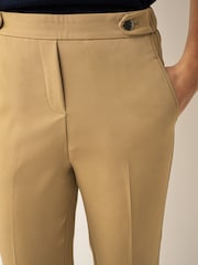 Kamelbraun - Hose in Straight Fit mit Gummizug hinten - Bild 4 von 6