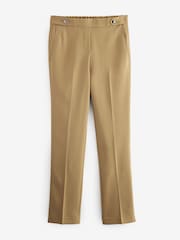 Kamelbraun - Hose in Straight Fit mit Gummizug hinten - Bild 5 von 6