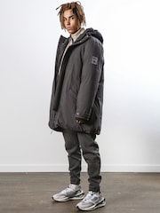 Religion Black Medium Weight Padded Parka with Two Way Zip Closure - Image 6 of 6