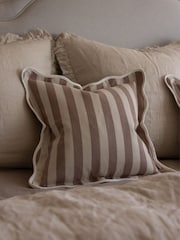 Ellenvale Interiors Dusty Pink Striped Scalloped Edge 45 x 45cm Cushion Cover - Image 1 of 3