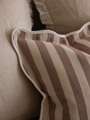 Ellenvale Interiors Dusty Pink Striped Scalloped Edge 45 x 45cm Cushion Cover - Image 2 of 3