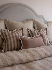 Ellenvale Interiors Dusty Pink Striped Scalloped Edge 45 x 45cm Cushion Cover - Image 3 of 3