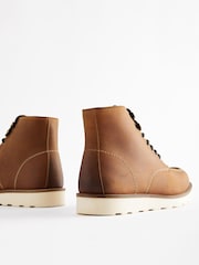 Brown Leather Apron Mid Boots - Image 4 of 6