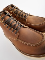 Brown Leather Apron Mid Boots - Image 5 of 6