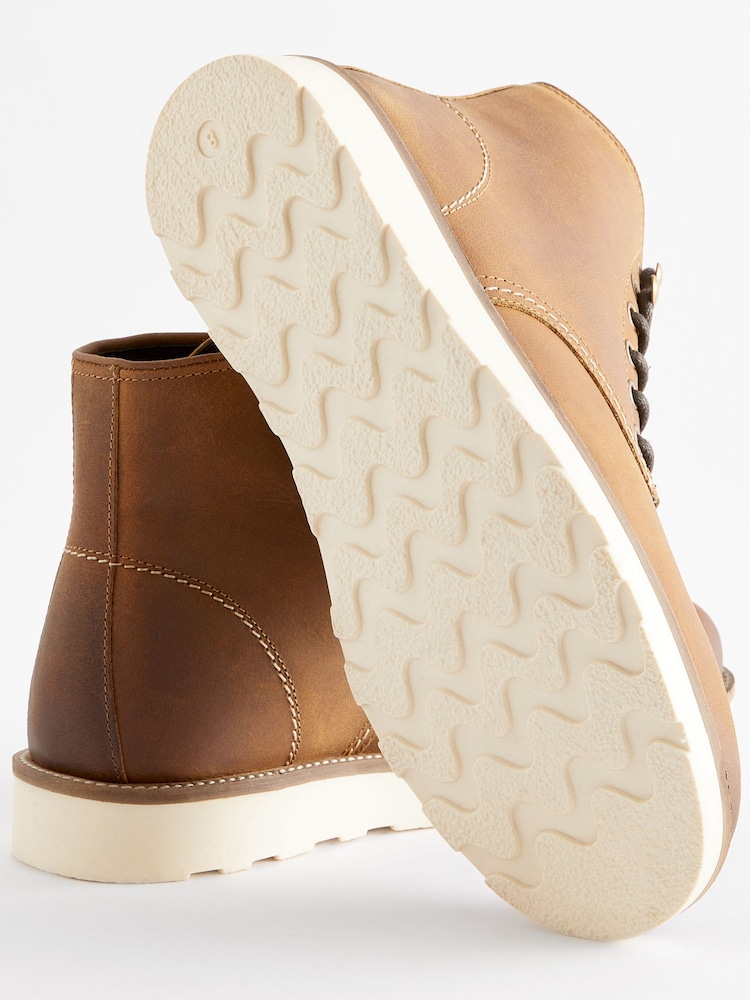 Brown Leather Apron Mid Boots - Image 6 of 6