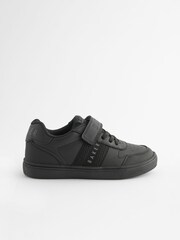 Baker by Ted Baker Boys Black Back to School Branded Tape Trainers - Image 2 of 6