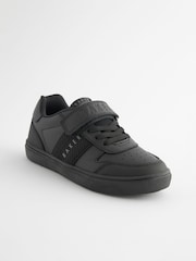 Baker by Ted Baker Boys Black Back to School Branded Tape Trainers - Image 3 of 6