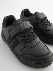Baker by Ted Baker Boys Black Back to School Branded Tape Trainers - Image 4 of 6