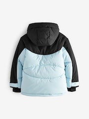 Baker by Ted Baker Blue Shower Resistant Colourblock Coat - Image 16 of 18