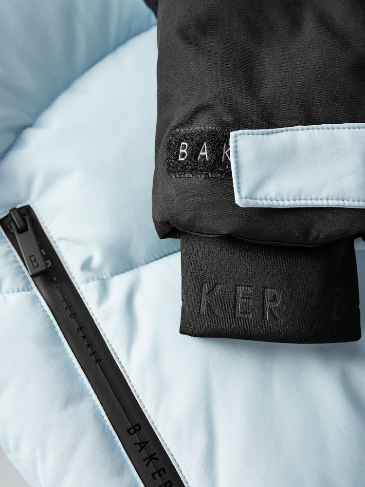 Baker by Ted Baker Blue Shower Resistant Colourblock Coat - Image 18 of 18