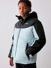 Baker by Ted Baker Blue Shower Resistant Colourblock Coat - Image 2 of 18
