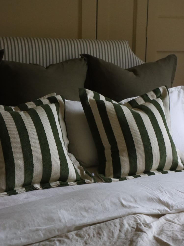 Ellenvale Interiors Olive Orla Stripe Cushion Cover - Image 4 of 4 Ellenvale Interiors Olive Orla Stripe Cushion Cover - Image 4 of 4