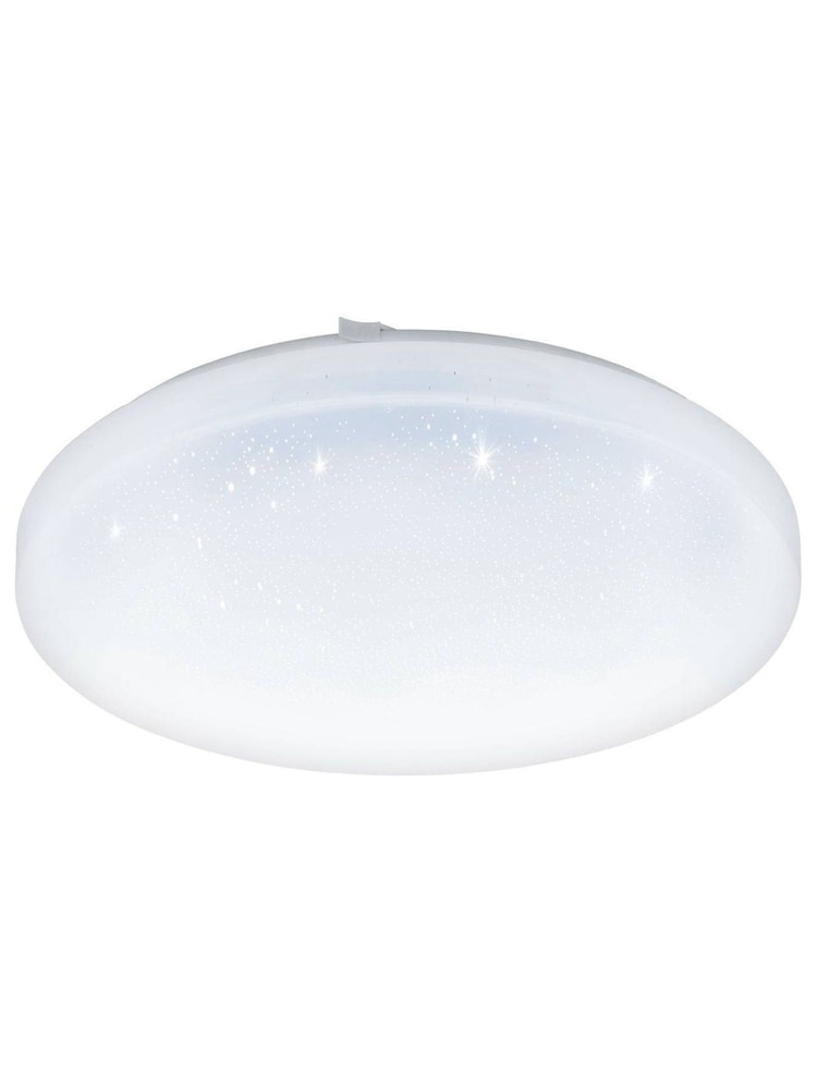 Eglo White Frania 33cm Metal And Plastic With Crystal Effe Flush Ceiling Light - Image 2 of 3