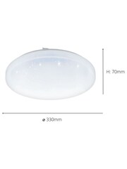 Eglo White Frania 33cm Metal And Plastic With Crystal Effe Flush Ceiling Light - Image 3 of 3