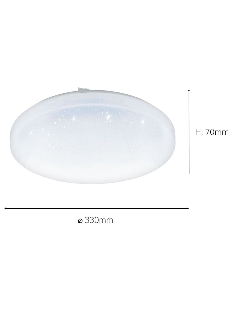 Eglo White Frania 33cm Metal And Plastic With Crystal Effe Flush Ceiling Light - Image 3 of 3