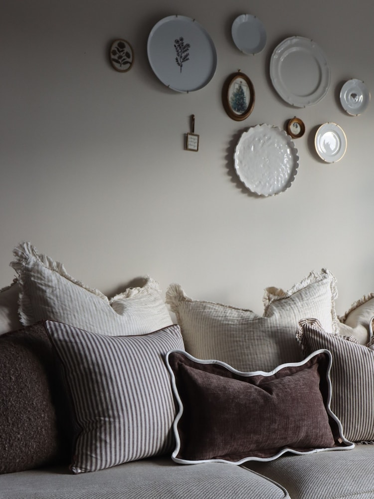 Ellenvale Interiors Dark Brown Florence Stripe Cushion Cover - Image 2 of 3 Ellenvale Interiors Dark Brown Florence Stripe Cushion Cover - Image 2 of 3