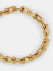 Accessorize Gold Tone Stainless Steel Horseshoe Chain Bracelet - Image 2 of 2