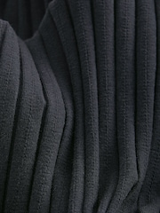Navy Blue Long Sleeve Rib Midi Dress - Image 5 of 5