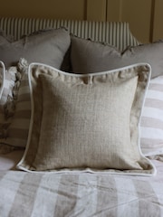 Ellenvale Interiors Beige Tia Herringbone Cushion Cover - Image 1 of 3